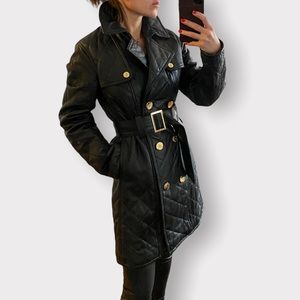 New Napa leather quilted trench coat not Burberry